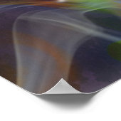 Rol kleurige gloed werkt wit muzieknot poster (Hoek)