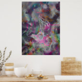 Rol kleurige gloed werkt wit muzieknot poster (Keuken)