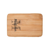 Rol lichtbruin bamboehout Monogram Badmat (Voorkant)