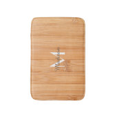 Rol lichtbruin bamboehout Monogram Badmat (Voorkant Verticaal)
