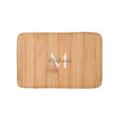 Rol lichtbruin bamboehout Monogram Badmat (Voorkant)