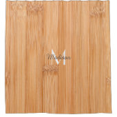 Rol lichtbruin bamboehout Monogram Douchegordijn (Voorkant)