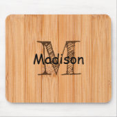 Rol lichtbruin bamboehout Monogram Muismat (Voorkant)