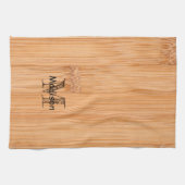 Rol lichtbruin bamboehout Monogram Theedoek (Horizontaal)