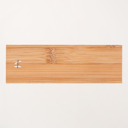 Rol lichtbruin bamboehout Monogram Yogamat (Voorkant (horizontaal))