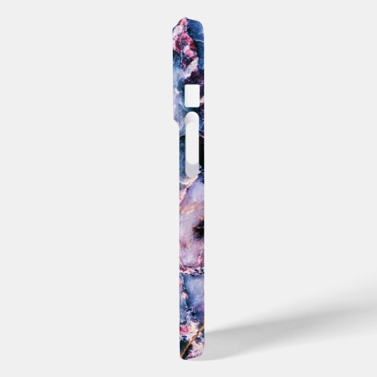 Rol marmer blauwe roze textuur wit Case-Mate iPhone case (Achterkant / Links)