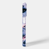 Rol marmer blauwe roze textuur wit Case-Mate iPhone case (Achterkant / Rechts)