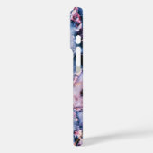 Rol marmer blauwe roze textuur wit Case-Mate iPhone case (Achterkant / Links)