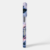 Rol marmer blauwe roze textuur wit Case-Mate iPhone case (Achterkant / Rechts)