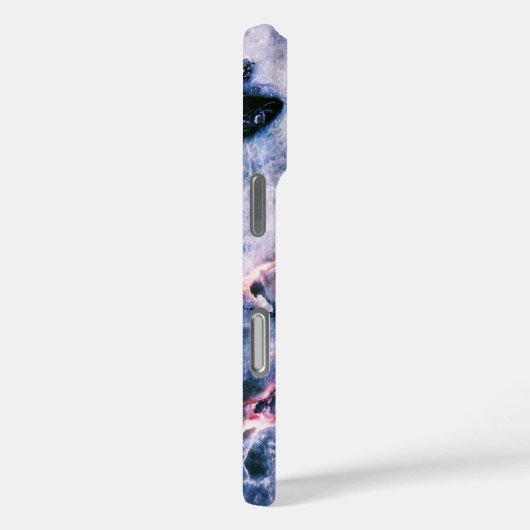 Rol marmer blauwe roze textuur wit Case-Mate iPhone case (Achterkant / Rechts)