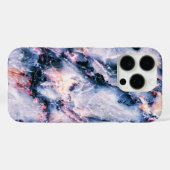 Rol marmer blauwe roze textuur wit Case-Mate iPhone case (Achterkant (horizontaal))