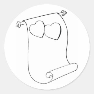 Rol met hart ronde sticker