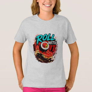 Rol met het – Grappig Surfend Sushi Design T-shirt