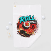 Rol met het – Grappig surfend sushi-ontwerp Golfhanddoek (Insitu)