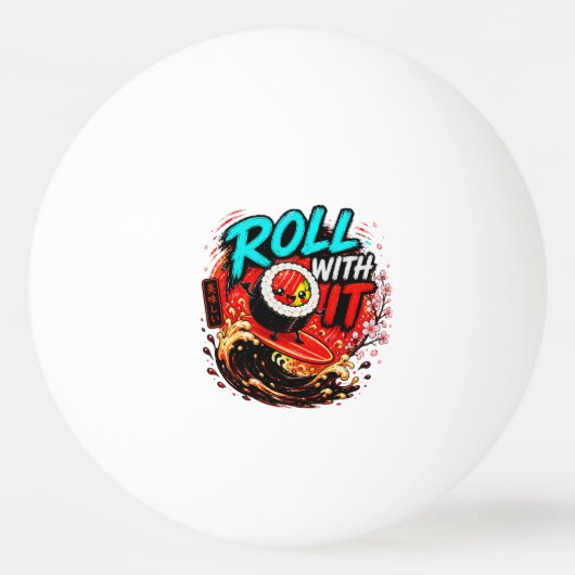 Rol met het – Grappig surfsushi-ontwerp Pingpongbal (Voorkant)