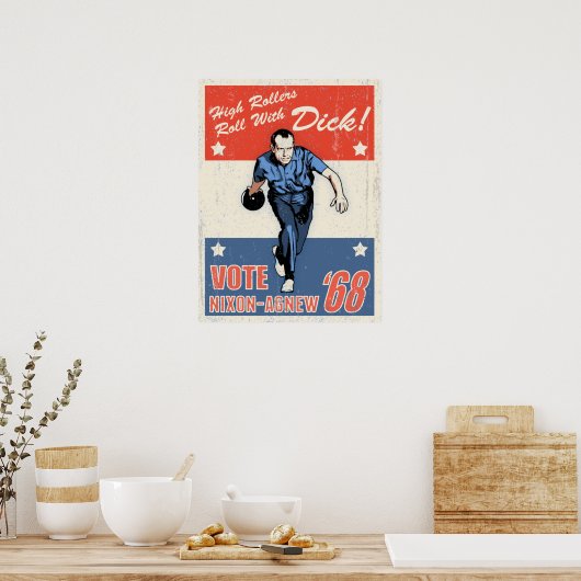 Rol met nixon poster (Keuken)