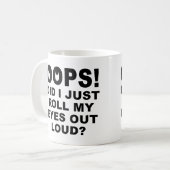 Rol mijn ogen uit de luide, grappige mok of reismo (Voorkant links)