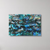 Rol, modern blauw verfoud ontwerp voor oude muurgr canvas afdruk (Voorkant)