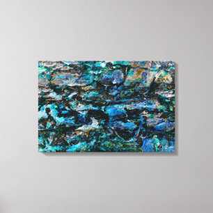 Rol, modern blauw verfoud ontwerp voor oude muurgr canvas afdruk