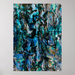 Rol, modern blauw verfoud ontwerp voor oude muurgr poster
