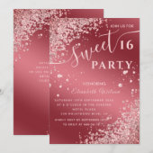 Rol modern diamantluxe roos goud, zoet 16 invi kaart (Voorkant / Achterkant)