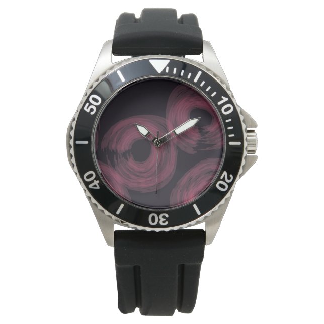 Rol, moderne, trendy waterverf borstelillustratie horloge (Voorkant)