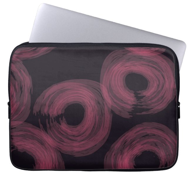 Rol, moderne, trendy waterverf borstelillustratie laptop sleeve (Voorkant)