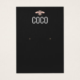 Rol moderne zwarte bijen die juwelen tentoonstelle visitekaartje