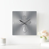 Rol, mooi ornament, zilvergrijs, effect vierkante klok (Huis)