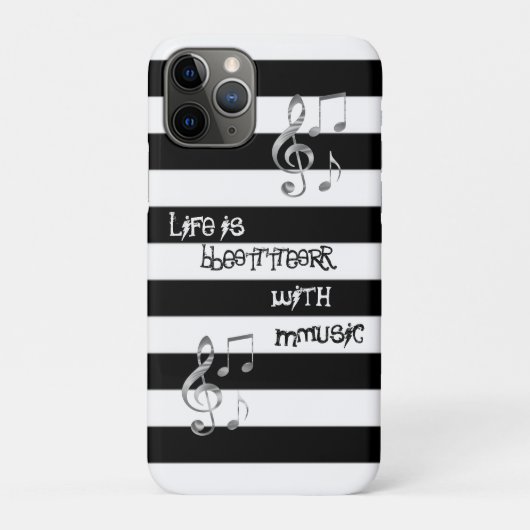 Rol mooie Bleck-White-muziek Case-Mate iPhone Case (Achterkant)