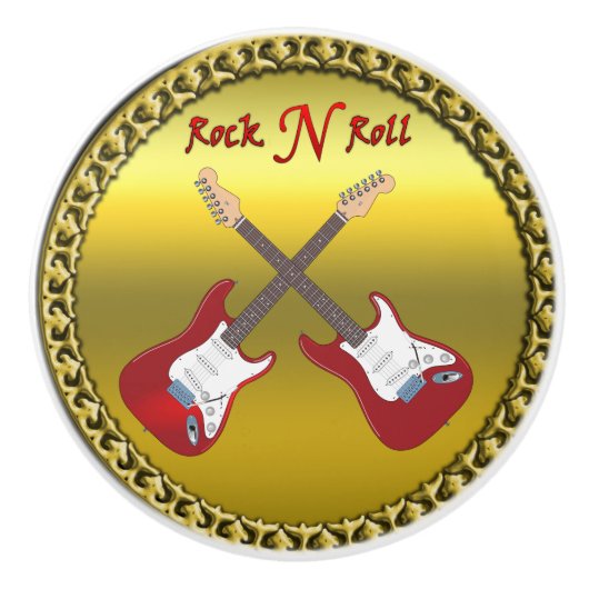 Rol N met elektrische gitaren Keramische Knop (Voorkant)