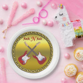 Rol N met elektrische gitaren Papieren Bordje (Feest)