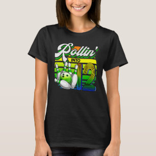 Rol naar 12 Retro Bowling Bal 12e Verjaardag P T-shirt