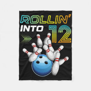 Rol naar 12 Retro Bowling Verjaardagsfeest 12e Ver Fleece Deken