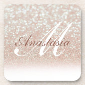 Rol, ongelofelijk, Roze Glitter-naam Bier Onderzetter (Voorkant)