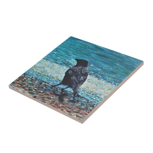 Rol op het Beach schilderen Tegeltje (Zijkant)