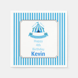 Rol op! Rol op! Circus verjaardagsfeestje blauw Servet