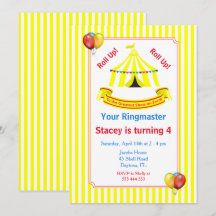 Rol op! Rol op! Circus verjaardagsfeestje geel
