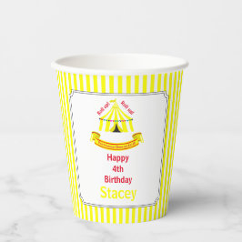 Rol op! Rol op! Circus verjaardagsfeestje geel Papieren Bekers