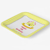 Rol op! Rol op! Circus verjaardagsfeestje geel Papieren Bordje (Gebogen)