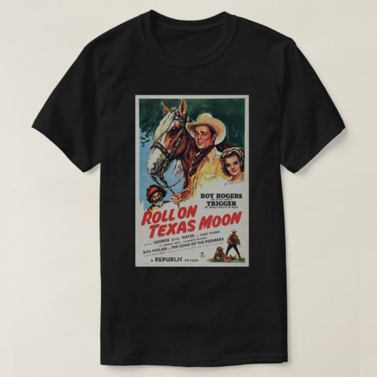 Rol Op Texas Moon Cowboy Poster T-shirt (Design voorkant)