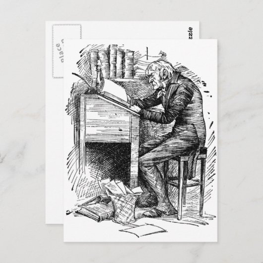 Rol op zijn bureau briefkaart (Voorkant / Achterkant)