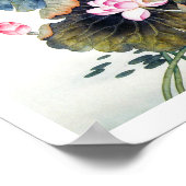Rol-oraal chinese mooie lotus leaf butterf poster (Hoek)