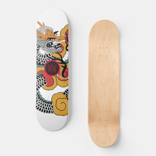 Rol Oranje zwarte drakenskateboard Persoonlijk Skateboard (Voorkant)