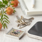 Rol oud papier Farmhouse-stijl Tekst Brown Sleutelhanger (Zijkant)