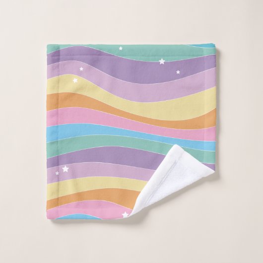 Rol, regenboog, sterren bad handdoek (Wasdoekje)