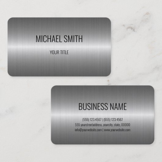 Rol Roestvrij staal Metaalkijk Visitekaartje (Voorkant / Achterkant)