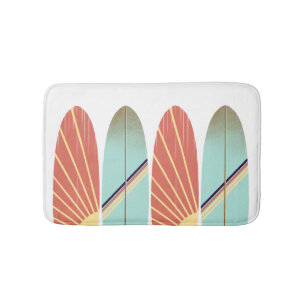 Rol, rood en blauw surfbord badmat