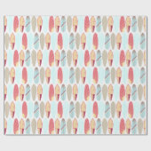 Rol, rood en blauw surfbord  cadeaupapier (Vlak)