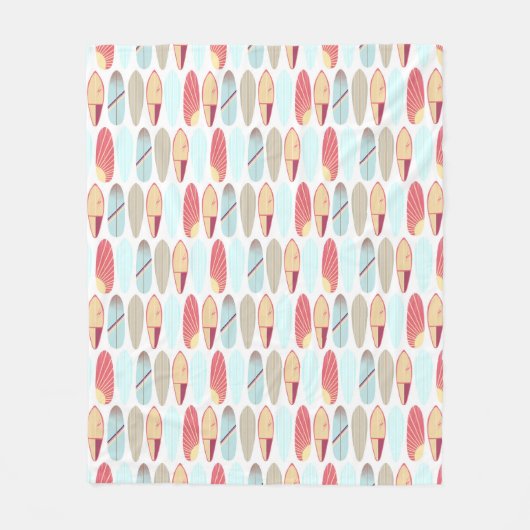 Rol, rood en blauw surfbord  fleece deken (Voorkant)